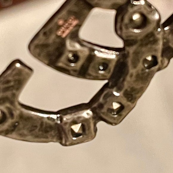 NWT/B~GUCCI~GG Marmont Crystal Aged Silver Necklace - Picture 8 of 9